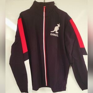 NWT Kangol XL Black and Red Track Suit Top, Windbreaker Jacket Gorpcore Mens